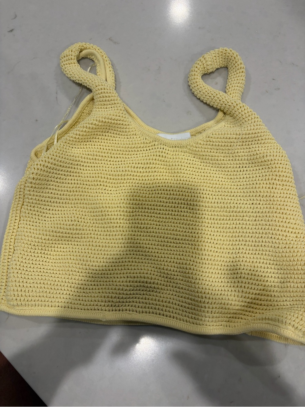 Yellow Cropped Knit Tank Top and Shorts- Women